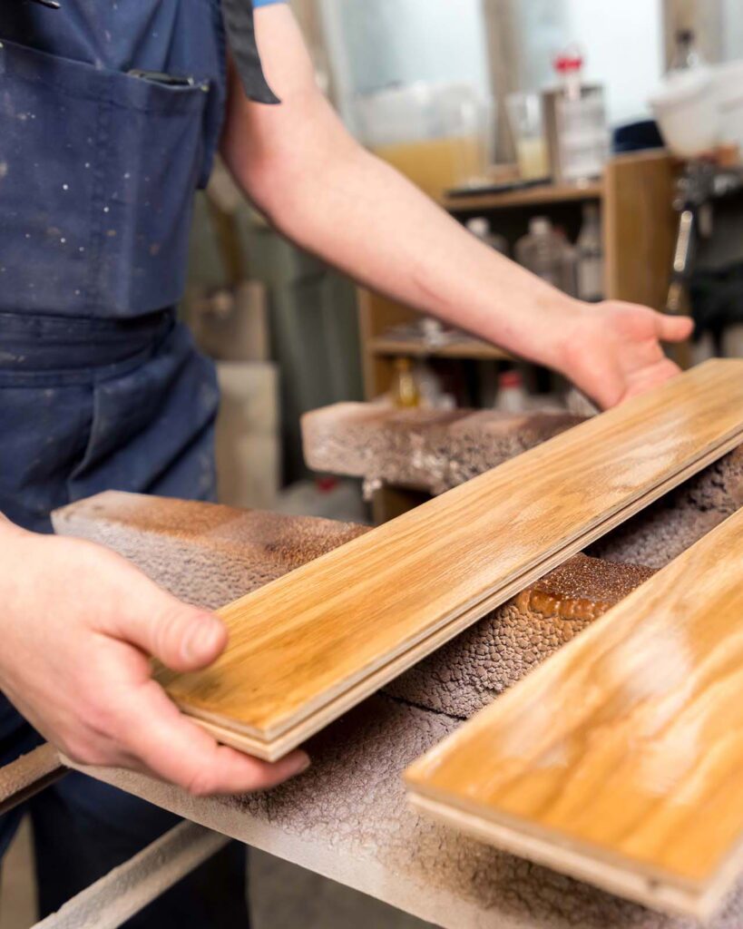 Manual Production Of Parquet Boards Wood Flooring UCTHBFV 819x1024